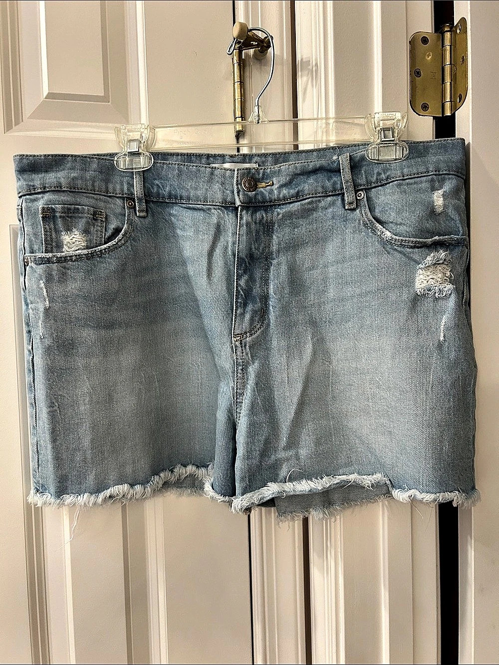 LOFT Distressed Denim Jean Shorts Blue Waist 32
